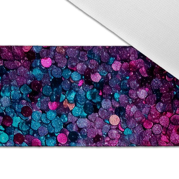 Țesătură de catifea/velvet ELIZA imprimeu glitter cu sclipici magenta și turcoaz