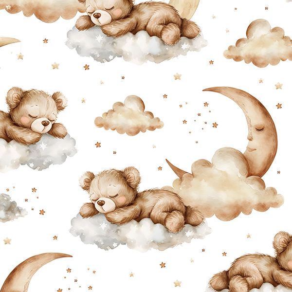 PANOU XL Țesătură bumbac premium NELA ursuleț din pluș pe norișor