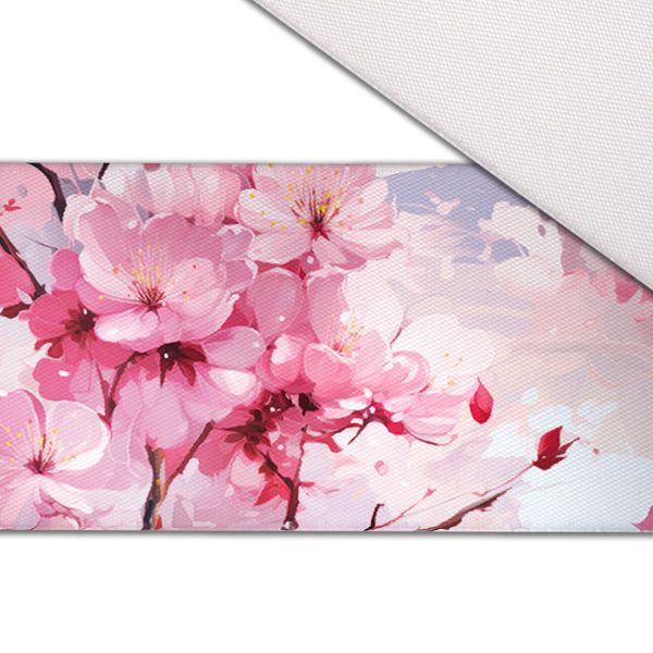Piele ecologică de design (piele artificială) cu imprimeu flori de cireș