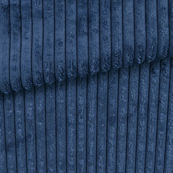 Țesătură de tapițerie Velur reiat/corduroy albastră