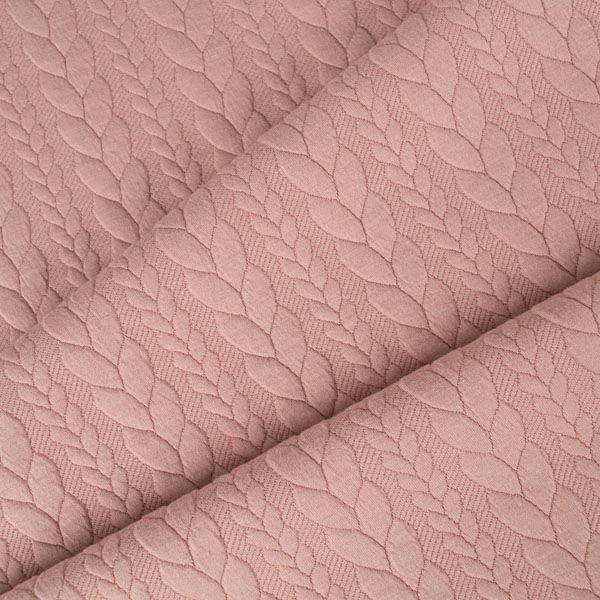 Material tricotat / jacquard cable knit împletituri culoare roz