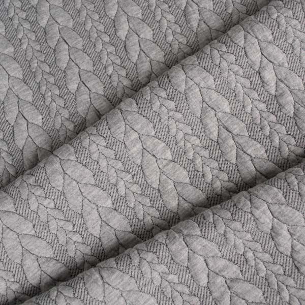 Material tricotat / jacquard cable knit împletituri culoare gri deschis