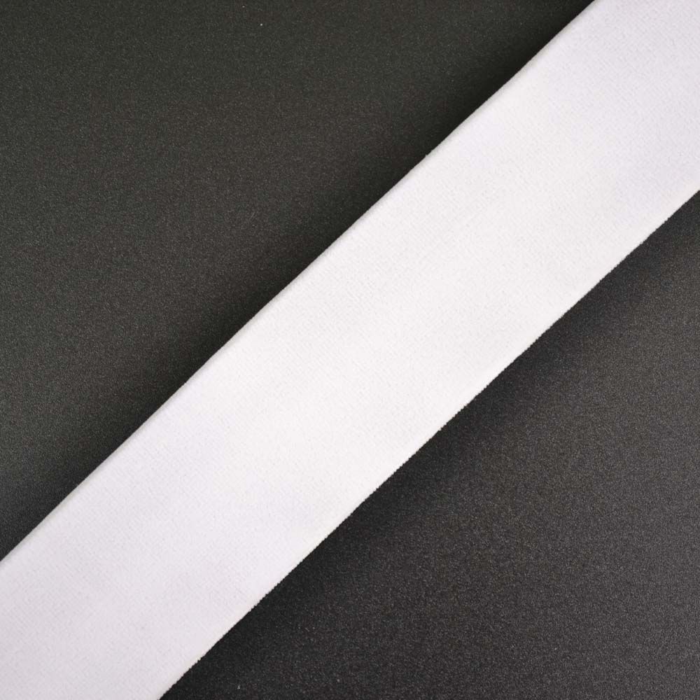 Bandă elastică din catifea de 4 cm albă