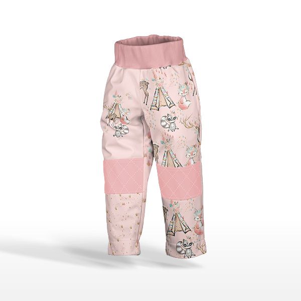 Panou cu croială pentru pantaloni softshell indiana girl pink mărimea 116