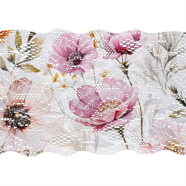 Mătase naturală elastică flori de vară Romantika