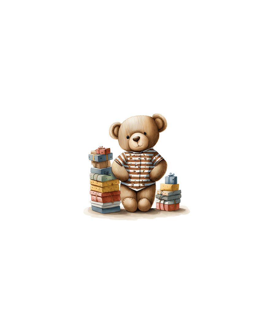 PANOU XL - Bumbac premium NELA ursuleț din pluș cu cuburi