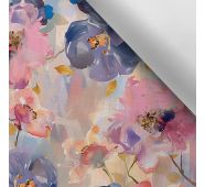 Țesătură imprimată impermeabilă poliester - TD/NS flori de primăvară pastel pictat
