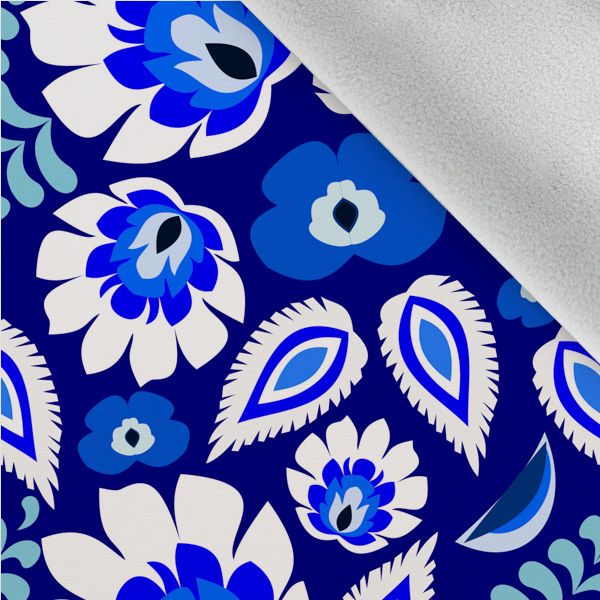 Țesătură softshell de iarnă - imprimeu albastru 