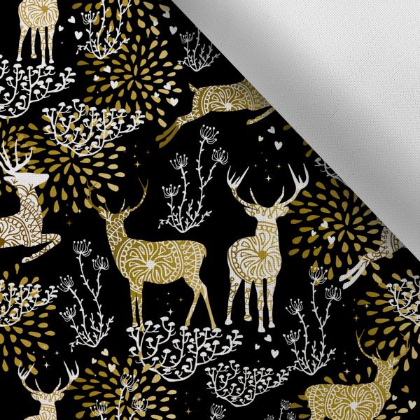 Țesătură imprimată impermeabilă poliester - TD/NS cerb auriu