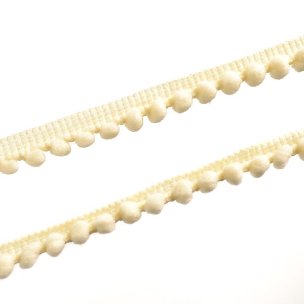 Bandă cu ciucuri 0,5cm culoare ecru / 18,5m