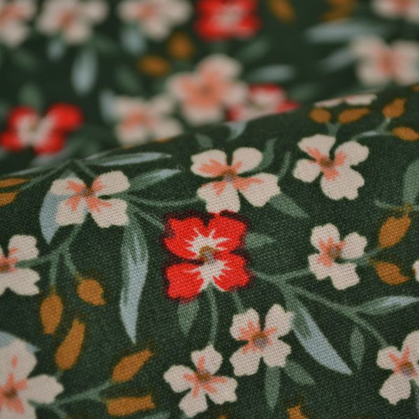 Poplin din bumbac Jane verde închis