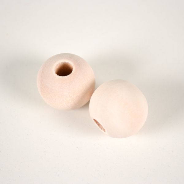 Mărgele din lemn nelăcuite 20 mm - pachet de 10buc