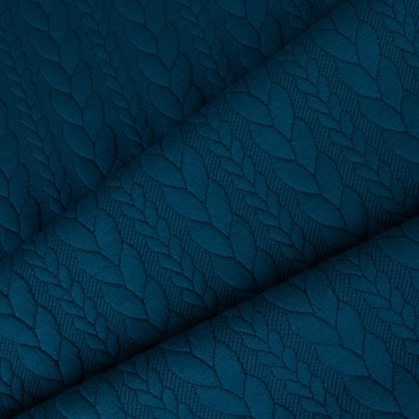 Material tricotat / jacquard cable knit împletituri culoare petrol