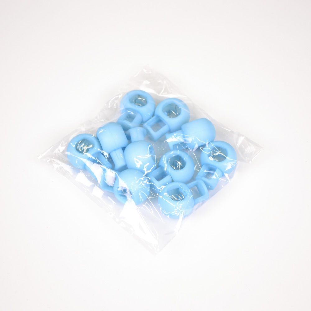 Opritor șnur rotund din plastic 9 mm albastru deschis - pachet 10 buc.