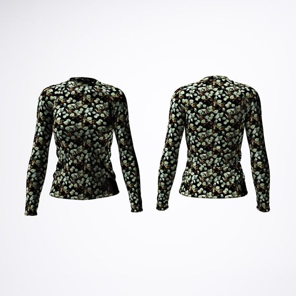 Jerse termo funcțional pieptănat eucalipt negru