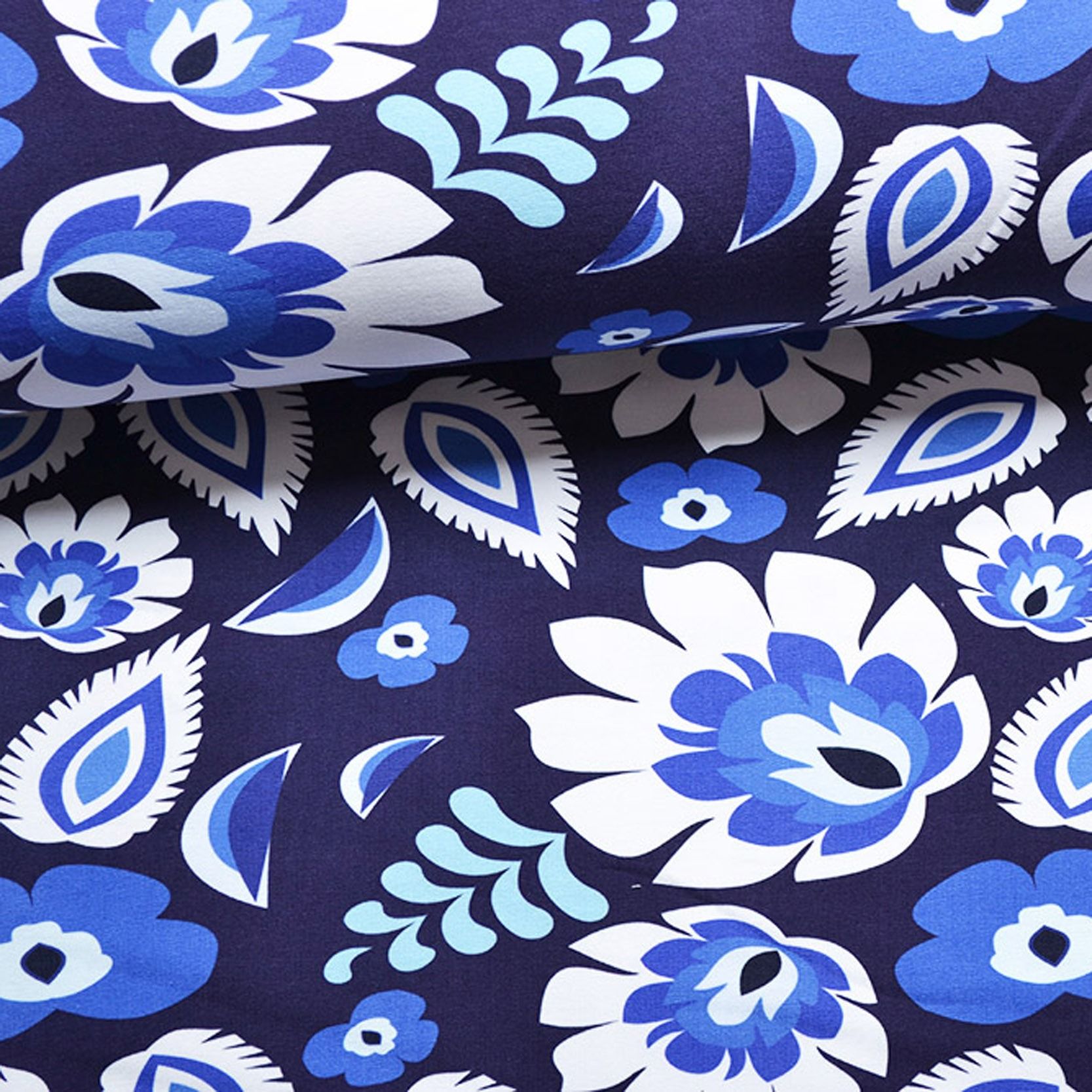 Țesătură softshell de iarnă - imprimeu albastru 