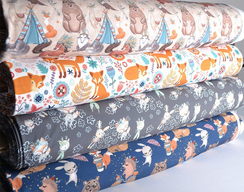 Țesătură softshell de iarnă - autumn tales blue