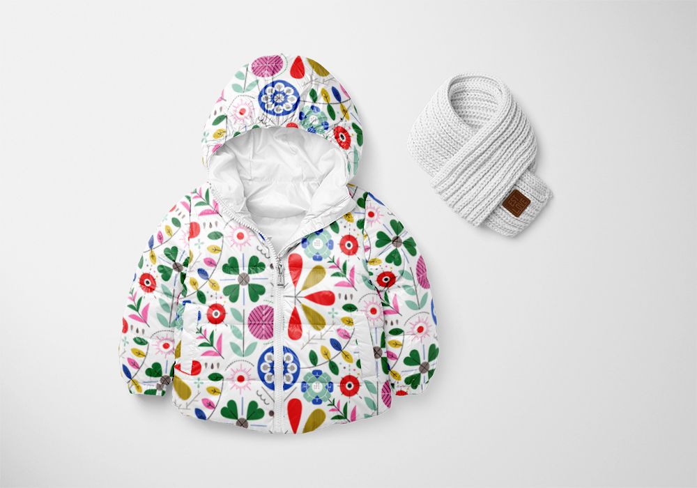 Țesătură fâș cu strat inferior impermeabil folk geometric alb