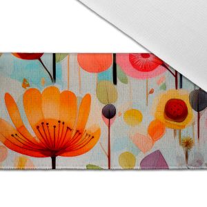 Bandă din catifea cu imprimeu de 4 cm flori de vară Extrem