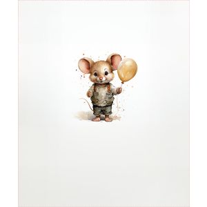 Panou 50x60 cm French terry Takoy model animale la târg, șoarece