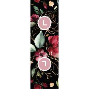Etichetă cu mărime pentru îmbrăcăminte set de 10 buc - flori aurii pe negru L