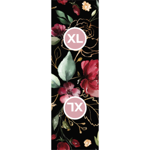 Etichetă cu mărime pentru îmbrăcăminte set de 10 buc - flori aurii pe negru XL