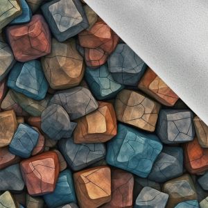 Țesătură softshell de iarnă pietre colorate 3D