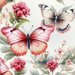 Piele ecologică de design (piele artificială) cu imprimeu fluture