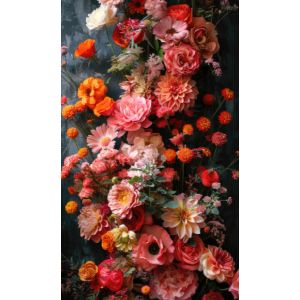 Panou draperii, pânză fundal foto 160x265 cm flori mari