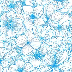 Țesătură bumbac premium Takoy flori albastre Emia 