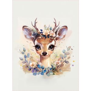 PANOU XL Țesătură bumbac premium NELA flowers deer