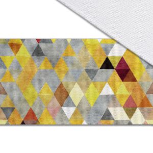 Bandă elastică cu imprimeu de 5 cm triunghi galben