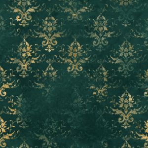 Țesătură catifea/velvet Doris Glamour verde cu auriu