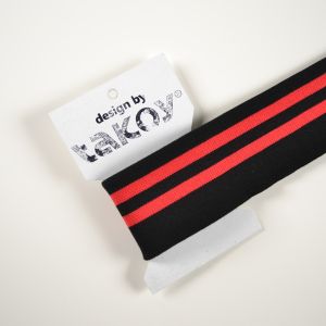 Material pentru manșete reiat de finisare negru/roșu