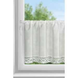 Perdea din vitraliu VINCE realizată predominant din țesătură bumbac, decorată cu dantelă 150 x 60 cm