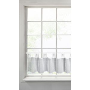 Perdea din vitraliu SEVILLA din țesătură netedă mată cu bucle decorative cu cristale 150 x 30 cm