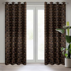 Draperie MARIGOLD din țesătură blackout cu imprimeu al frunzelor aurii de nufăr de 140 x 250 cm