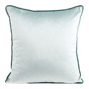 Față de pernă MEL în două culori, din catifea, cu tiv decorativ pe margini