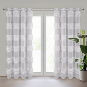 Perdea MARGARET din etamină decorată cu fir Mohar 140 x 250 cm