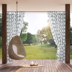 Draperie GARDEN pentru grădină și terasă, realizată din material impermeabil, model maritim pe bucle prin fermoar velcro 155 x 200 cm