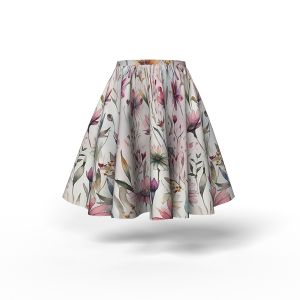 Panou pentru fustă circulară din bumbac premium luncă în acuarelă Sia