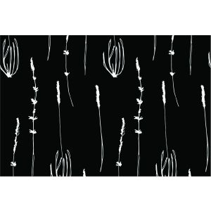 Bandă elastică cu imprimeu de 5 cm botanică neagră