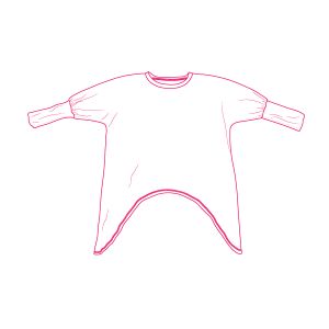 Tipar de croitorie PDF tunică jerse de damă Asymetry