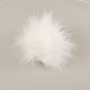 Pompon din blană artificială 14-15cm culoare white