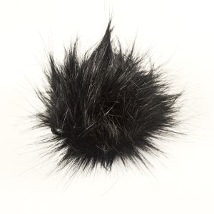 Pompon din blană artificială 11-12cm culoare neagră