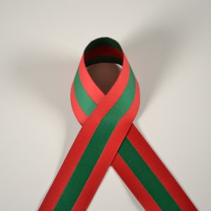 Lezardă/bandă față-verso de 4 cm verde/roșu