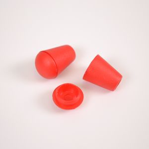 Capăt din plastic pentru șnur 4 mm roșu - pachet 10 buc.
