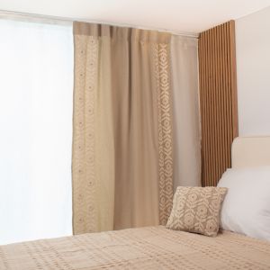 Draperie din bumbac 125x230 cu broderie BOHO