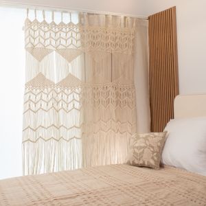 Draperie macrame din bumbac 140x260 cu ciucuri
