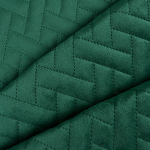 Catifea/velvet Doris matlasat tip grilă 3D verde închis